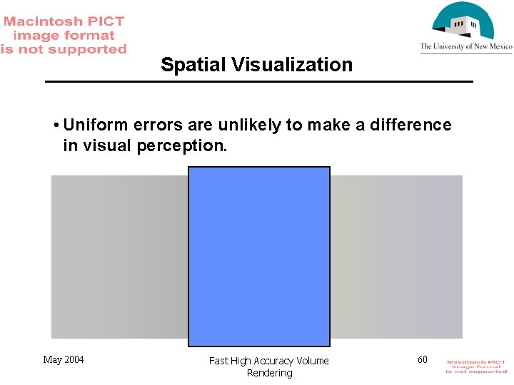 Spatial Visualization • Uniform errors are unlikely to make a difference in visual perception.