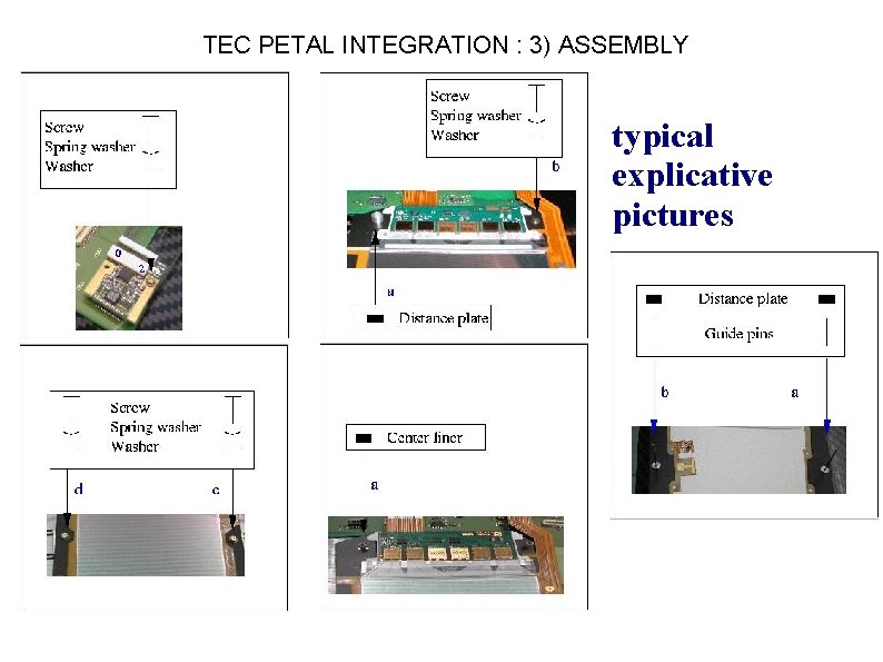 TEC PETAL INTEGRATION : 3) ASSEMBLY typical explicative pictures 