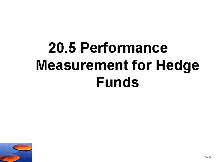 20. 5 Performance Measurement for Hedge Funds 20 -20 