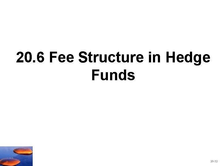 20. 6 Fee Structure in Hedge Funds 20 -32 