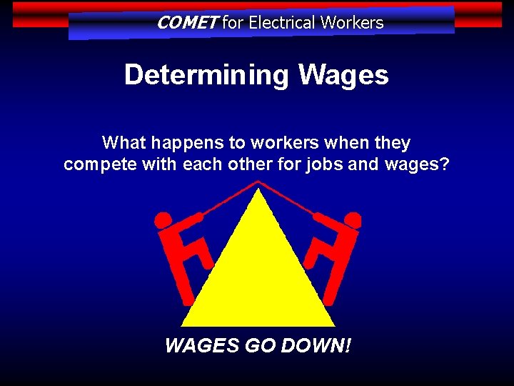 COMET for Electrical Workers Determining Wages What happens to workers when they compete with
