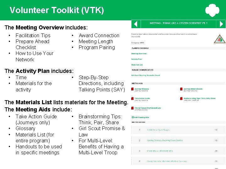 Volunteer Toolkit (VTK) The Meeting Overview includes: • • • Facilitation Tips Prepare Ahead Volunteer Toolkit (VTK) The Meeting Overview includes: • • • Facilitation Tips Prepare Ahead