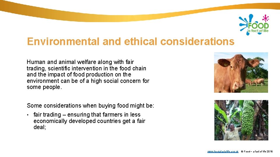 Environmental and ethical considerations Human and animal welfare along with fair trading, scientific intervention