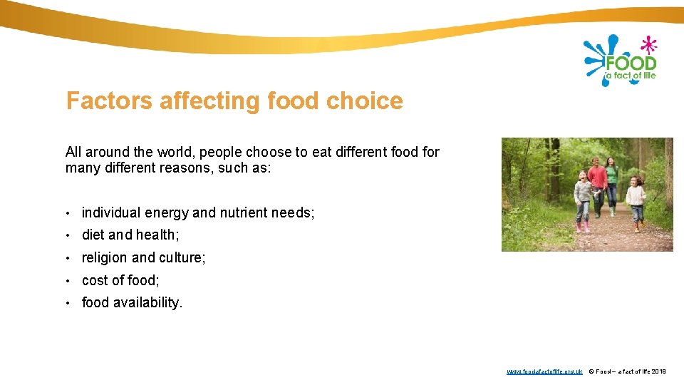 Factors affecting food choice All around the world, people choose to eat different food