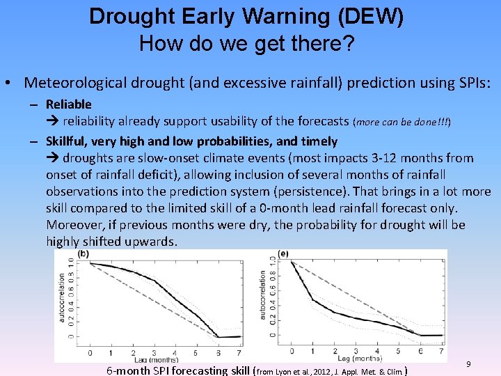 Drought Early Warning (DEW) How do we get there? • Meteorological drought (and excessive Drought Early Warning (DEW) How do we get there? • Meteorological drought (and excessive
