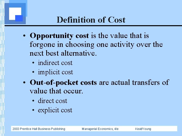 Chapter 8 Theory and Estimation of Cost Managerial