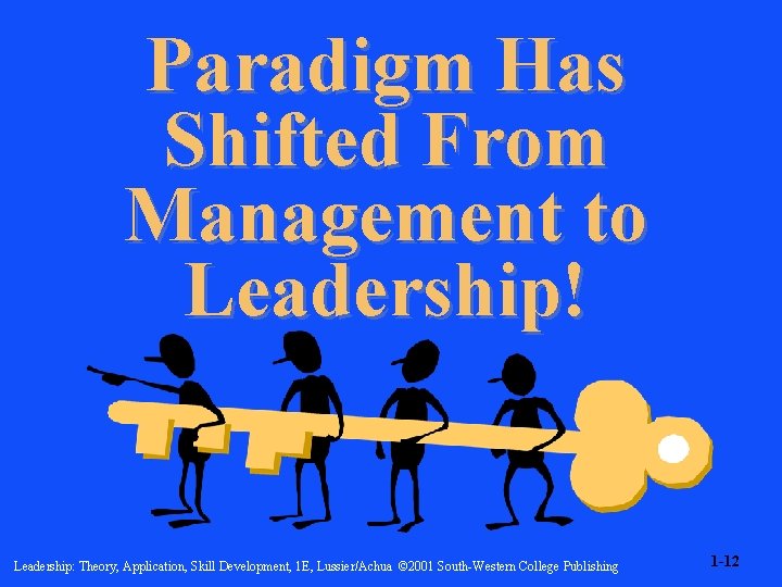 Paradigm Has Shifted From Management to Leadership! Leadership: Theory, Application, Skill Development, 1 E,