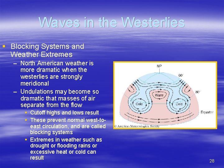 Waves in the Westerlies § Blocking Systems and Weather Extremes – North American weather