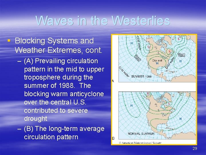 Waves in the Westerlies § Blocking Systems and Weather Extremes, cont. – (A) Prevailing