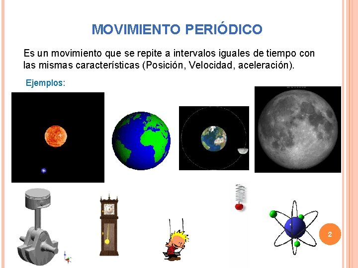 MOVIMIENTO PERIÓDICO Es un movimiento que se repite a intervalos iguales de tiempo con