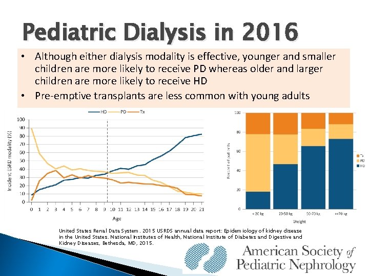 Pediatric Dialysis in 2016 • Although either dialysis modality is effective, younger and smaller