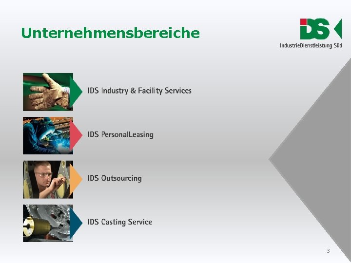 Unternehmensbereiche 3 Unternehmensbereiche 3
