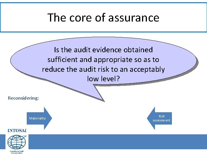 The core of assurance Is the audit evidence obtained sufficient and appropriate so as