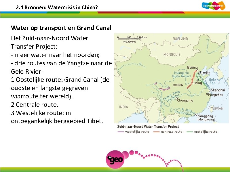 2. 4 Bronnen: Watercrisis in China? Water op transport en Grand Canal Het Zuid-naar-Noord