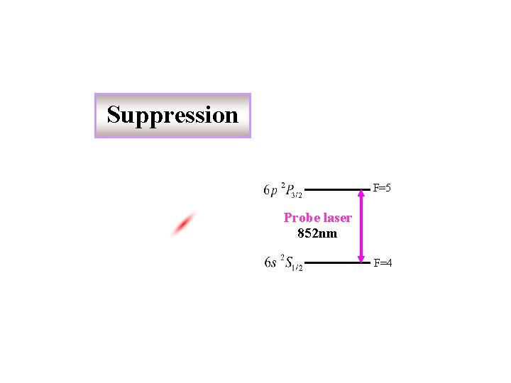 Suppression F=5 Probe laser 852 nm F=4 