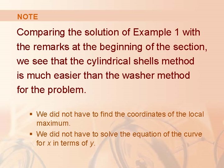 NOTE Comparing the solution of Example 1 with the remarks at the beginning of