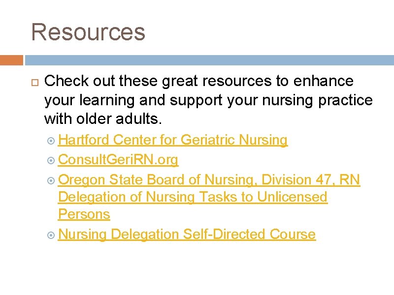 Resources Check out these great resources to enhance your learning and support your nursing