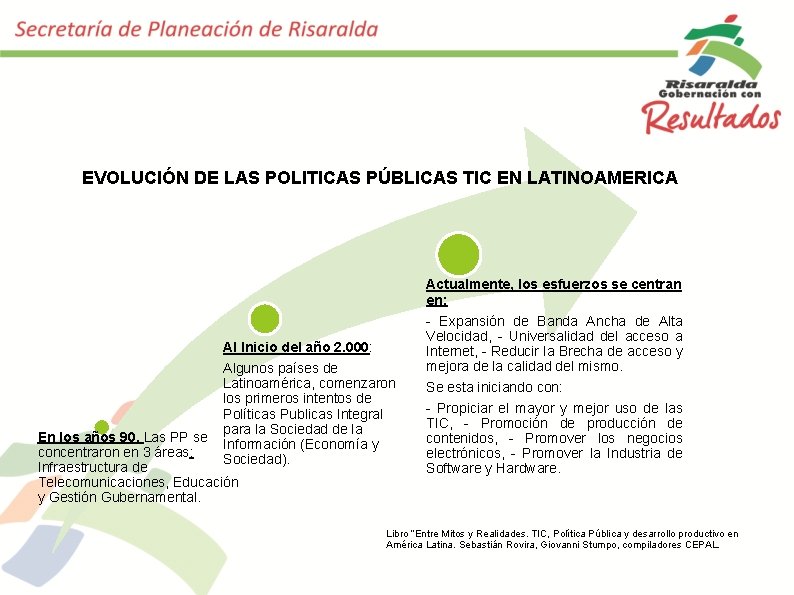 EVOLUCIÓN DE LAS POLITICAS PÚBLICAS TIC EN LATINOAMERICA Al Inicio del año 2. 000: