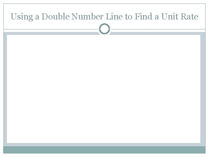 Using a Double Number Line to Find a Unit Rate 