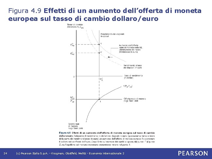 Figura 4. 9 Effetti di un aumento dell’offerta di moneta europea sul tasso di