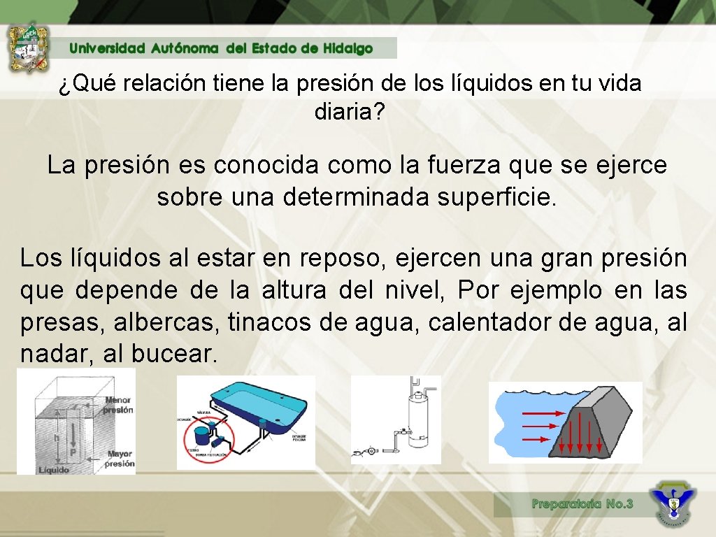 ¿Qué relación tiene la presión de los líquidos en tu vida diaria? La presión
