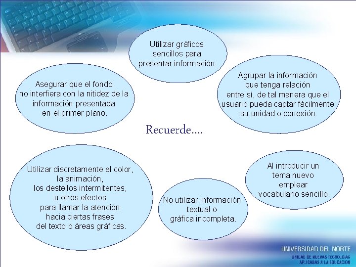 Utilizar gráficos sencillos para presentar información. Agrupar la información que tenga relación entre sí,