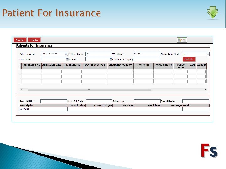 Patient For Insurance Fs 