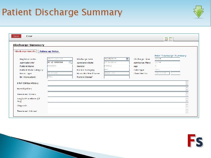 Patient Discharge Summary Fs 