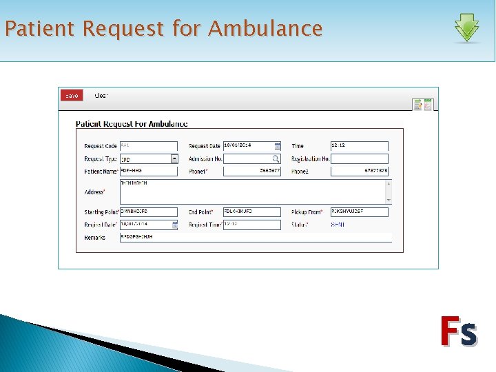 Patient Request for Ambulance Fs 
