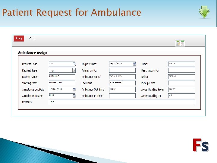 Patient Request for Ambulance Fs 
