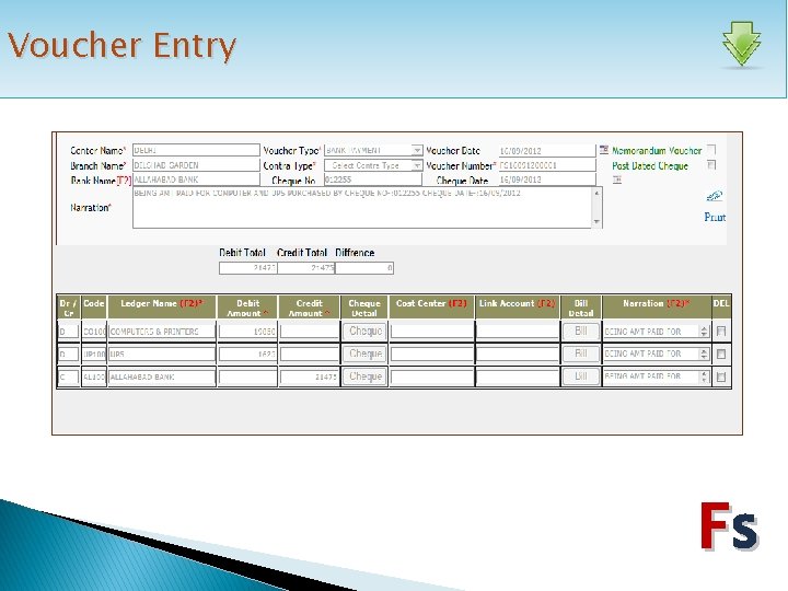 Voucher Entry Fs 