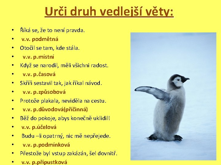 Urči druh vedlejší věty: • • • • Říká se, že to není pravda.