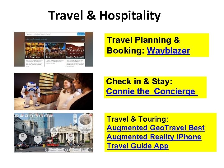 Travel & Hospitality Travel Planning & Booking: Wayblazer Check in & Stay: Connie the Travel & Hospitality Travel Planning & Booking: Wayblazer Check in & Stay: Connie the