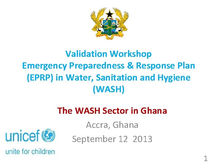 Validation Workshop Emergency Preparedness & Response Plan (EPRP) in Water, Sanitation and Hygiene (WASH)