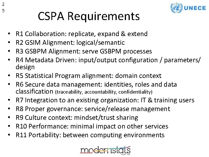 2 5 CSPA Requirements • • • R 1 Collaboration: replicate, expand & extend