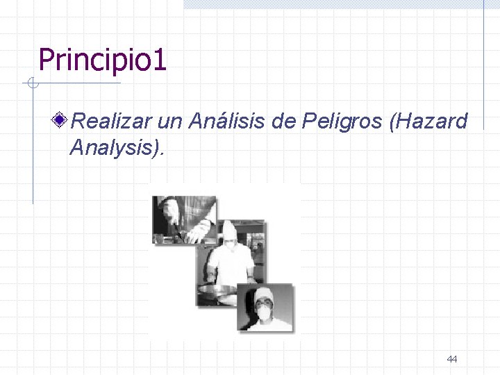 Principio 1 Realizar un Análisis de Peligros (Hazard Analysis). 44 