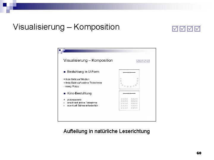 Visualisierung – Komposition Aufteilung in natürliche Leserichtung 60 