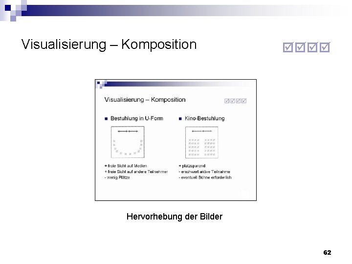 Visualisierung – Komposition Hervorhebung der Bilder 62 