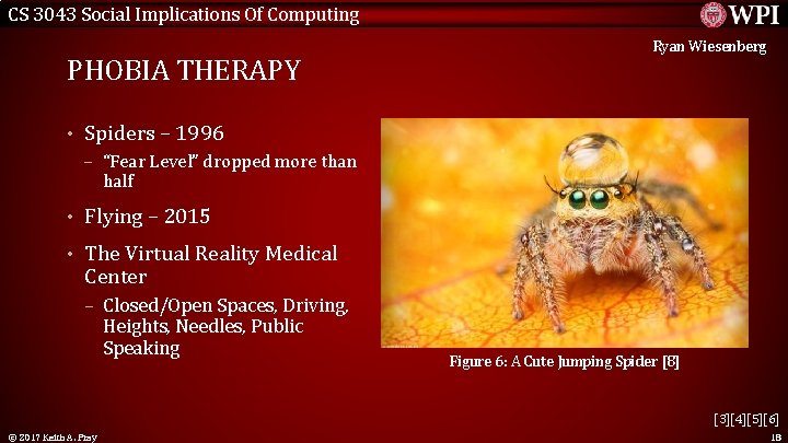 CS 3043 Social Implications Of Computing PHOBIA THERAPY Ryan Wiesenberg • Spiders – 1996