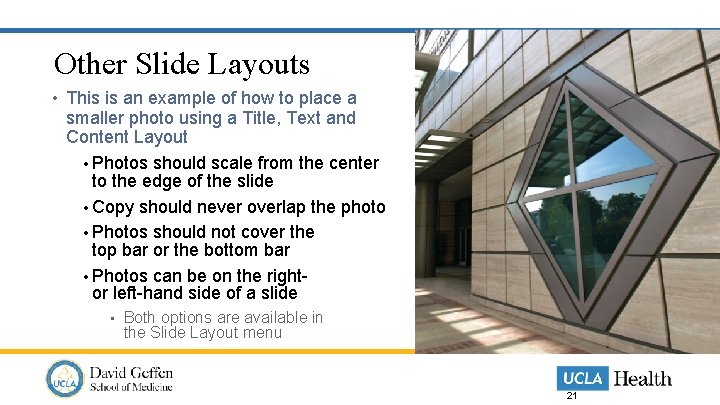 Other Slide Layouts • This is an example of how to place a smaller