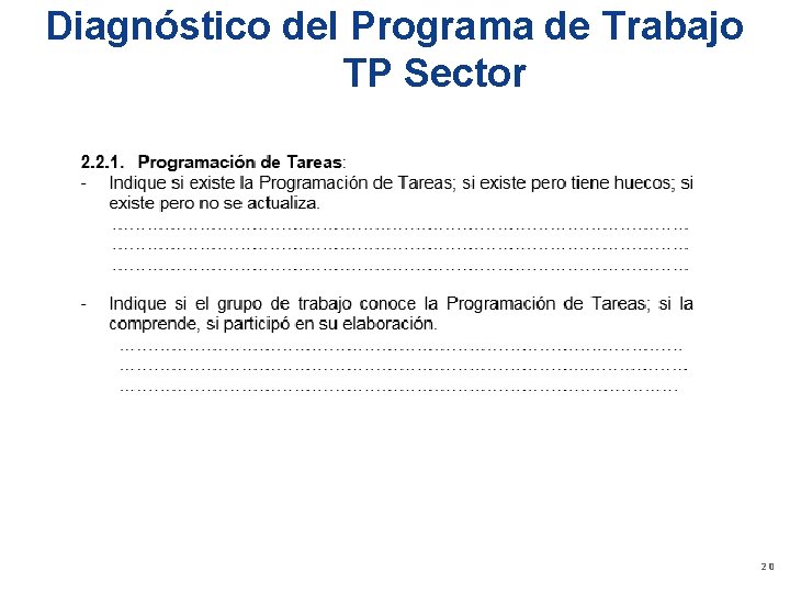 Diagnóstico del Programa de Trabajo TP Sector Relaciones del Trabajo | UBA Administración de