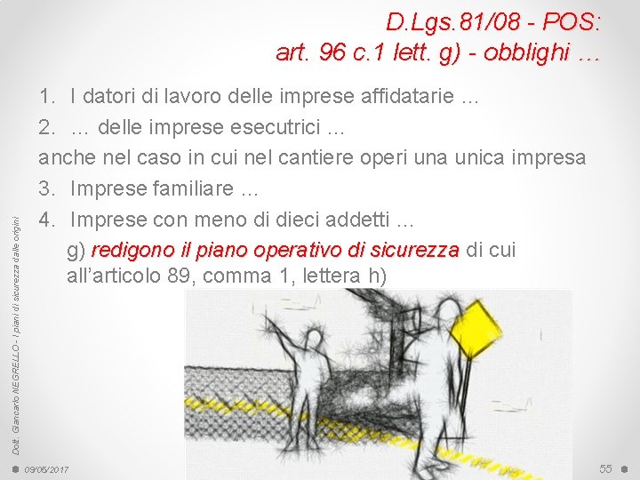 Dott. Giancarlo NEGRELLO - I piani di sicurezza dalle origini D. Lgs. 81/08 -