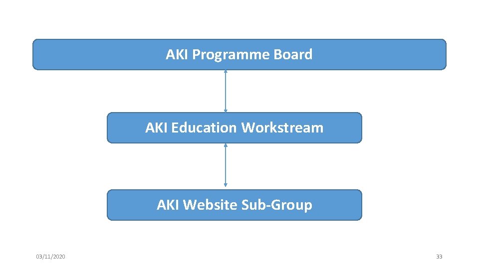 AKI Programme Board AKI Education Workstream AKI Website Sub-Group 03/11/2020 33 