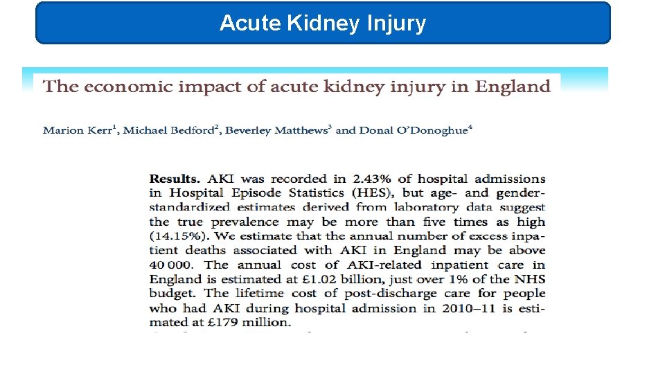 Acute Kidney Injury 
