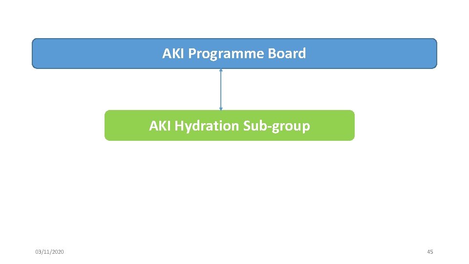 AKI Programme Board AKI Hydration Sub-group 03/11/2020 45 
