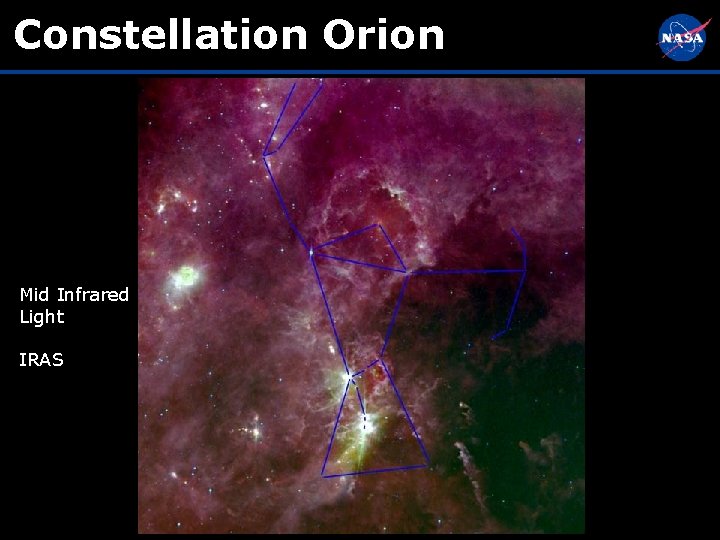 Constellation Orion Mid Infrared Light IRAS 