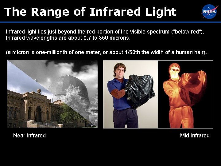 The Range of Infrared Light Infrared light lies just beyond the red portion of