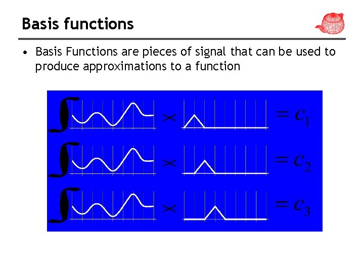 Basis functions • Basis Functions are pieces of signal that can be used to