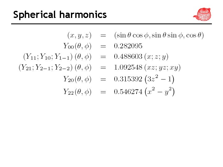 Spherical harmonics 