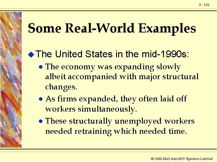 9 - 132 Some Real-World Examples u The United States in the mid-1990 s: